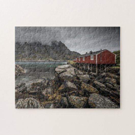 Norwegen Rote Kabine Puzzle (Horizontal)