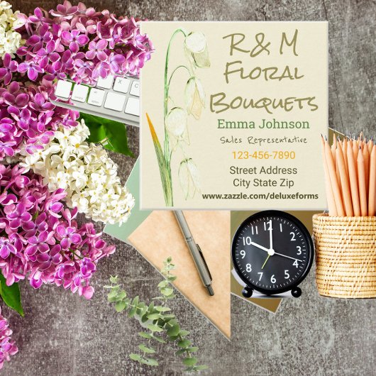 Norwegen Sage Drooping Lilies Quadratische Visitenkarte