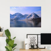 Norwegen, Schnee auf den Bergen Poster (Heimbüro)