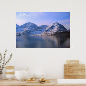 Norwegen, Schnee auf den Bergen Poster (Küche)