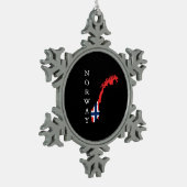Norwegen Schneeflocken Zinn-Ornament (Links)