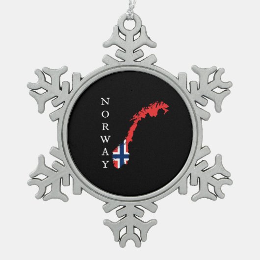 Norwegen Schneeflocken Zinn-Ornament (Vorderseite)