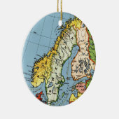 Norwegen Schweden Dänemark Karte Design Keramikornament (Rechts)