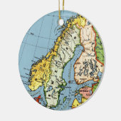 Norwegen Schweden Dänemark Karte Design Keramikornament (Links)