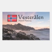 Norwegen Seascape Rechteckiger Aufkleber (Vorderseite)