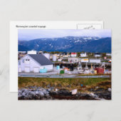 Norwegen, Seehafen und Berge Postkarte (Vorne/Hinten)