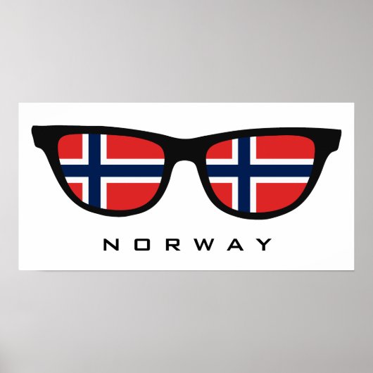 Norwegen Shades benutzerdefinierte Text- und Farbp Poster (Vorne)