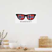 Norwegen Shades benutzerdefinierte Text- und Farbp Poster (Küche)