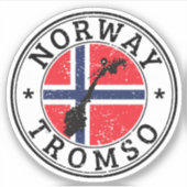 Norwegen Siegel Sticker Rundfahne für Laptop Book. (Vorderseite)