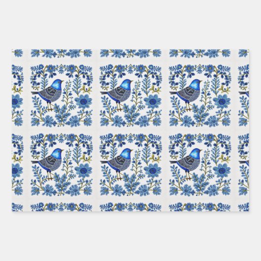 Norwegen, Skandinavien, Bäume, Vögel, Tiere Geschenkpapier Set (Vorderseite 2)