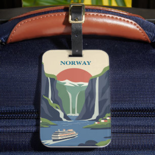 Norwegen Skandinavien Europa Fjord Minimalistisch  Gepäckanhänger