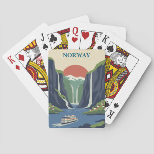 Norwegen Skandinavien Europa Fjord Minimalistisch Spielkarten