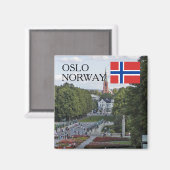 Norwegen Skandinavien Oslo Vigeland reisen Souveni Magnet (Vorderseite/Rückseite)