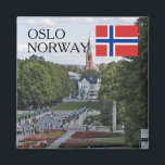 Norwegen Skandinavien Oslo Vigeland reisen Souveni Magnet<br><div class="desc">Norwegen,  Skandinavien,  Oslo Vigeland Park,  norwegische Flagge,  Reise-Souvenir</div>