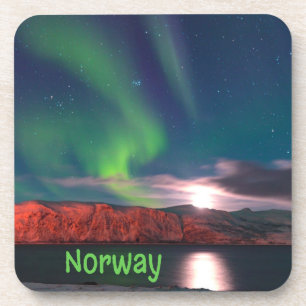 Norwegen Skandinavisch Nordlichter Rote Klippen Getränkeuntersetzer