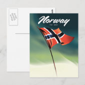Norwegen-Skiplakat Postkarte (Vorne/Hinten)