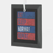 Norwegen - Sleep Norwegen Wiederholung Ornament Aus Glas (Vorderseite links)