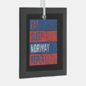 Norwegen - Sleep Norwegen Wiederholung Ornament Aus Glas (Vorderseite Rechts)