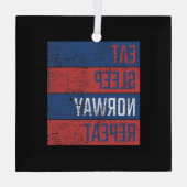 Norwegen - Sleep Norwegen Wiederholung Ornament Aus Glas (Rückseite)