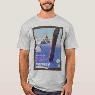 Norwegen Snowboarding im Vintage-Stil Reiseplakat T-Shirt