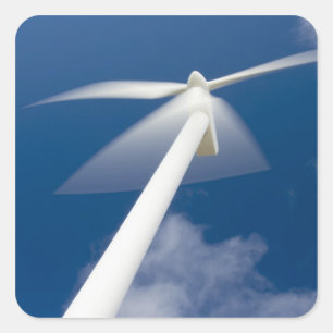 Norwegen, Sogn og Fjordane. Windmühle am KrÃ Yua Quadratischer Aufkleber