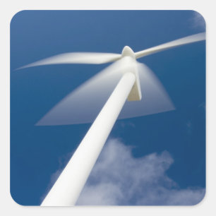 Norwegen, Sogn og Fjordane. Windmühle am KrÃ Yua Quadratischer Aufkleber