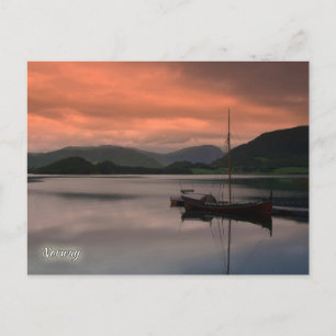 Norwegen, Sonnenuntergang in Otnes Postkarte