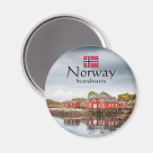 Norwegen Souvenir Magnet (Vorderseite/Rückseite)