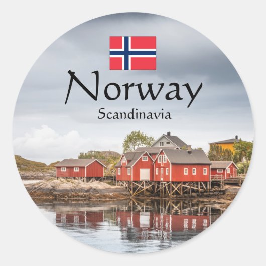Norwegen Souvenir Runder Aufkleber (Vorderseite)