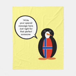 Norwegen Sprechende Frau Penguin Personalisiert Fleecedecke