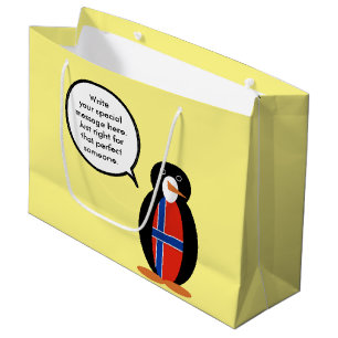 Norwegen Sprechende Frau Penguin Personalisiert Große Geschenktüte