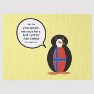 Norwegen Sprechende Frau Penguin Personalisiert Seidenpapier
