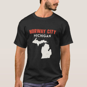 Norwegen Stadt Michigan USA Staat America Travel M T-Shirt