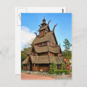 Norwegen, Stave Church Postkarte (Vorne/Hinten)
