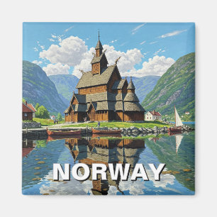 Norwegen Stave Church Travel Magnet