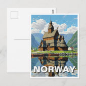 Norwegen Stave Church Travel Postkarte (Vorne/Hinten)
