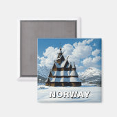 Norwegen Stave Church Winter Travel Magnet (Vorderseite/Rückseite)