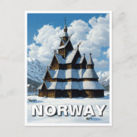 Norwegen Stave Church Winter Travel
