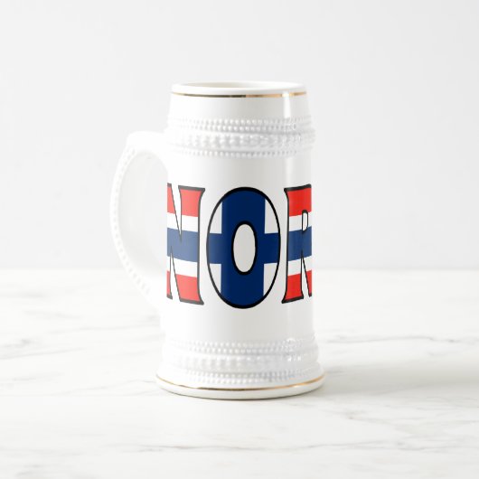 Norwegen Stein Bierglas (Vorderseite Links)