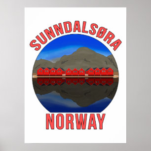 Norwegen Sunndalsøra Travel Norwegisch Poster