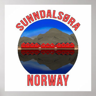 Norwegen Sunndalsøra Travel Norwegisch Poster