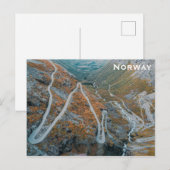 Norwegen Travel Foto Windy Fjord Road Postkarte (Vorne/Hinten)