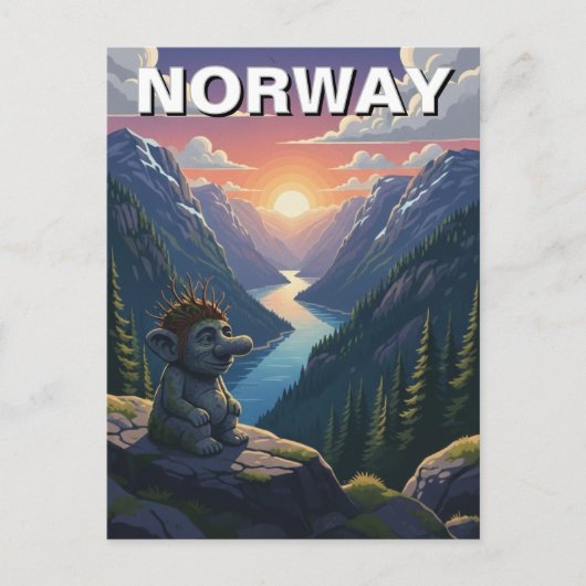 Norwegen Troll Postkarte (Vorderseite)