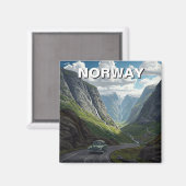 Norwegen Trollstigen Magnet (Vorderseite/Rückseite)