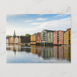 Norwegen Trondheim Houses Postcard Postkarte