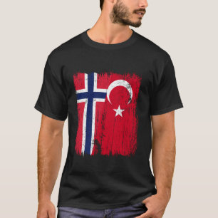 Norwegen Türkei Halbflagge Turkiye Norwegisch Türk T-Shirt