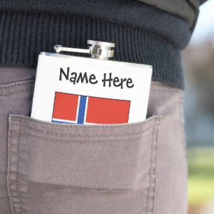 Norwegen und Norwegische Flagge Personalisiert Flachmann