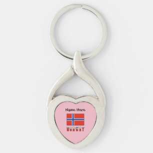 Norwegen und Norwegische Flagge Personalisiert Schlüsselanhänger