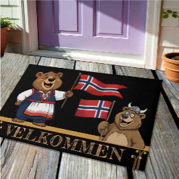 Norwegen Velkommen Mat, Wikinger, norwegische Flag Fußmatte