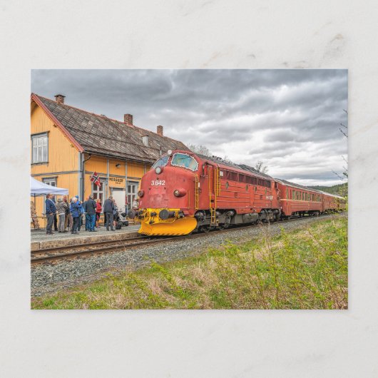 Norwegen: Veteranendiesellokomotive bei Meråker Postkarte (Vorderseite)